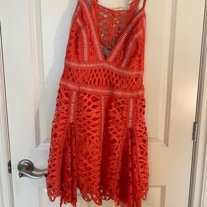 Free People Coral Lace Dress